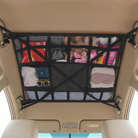 kaskawise front view of ceiling net showing full fit and compact storage benefit