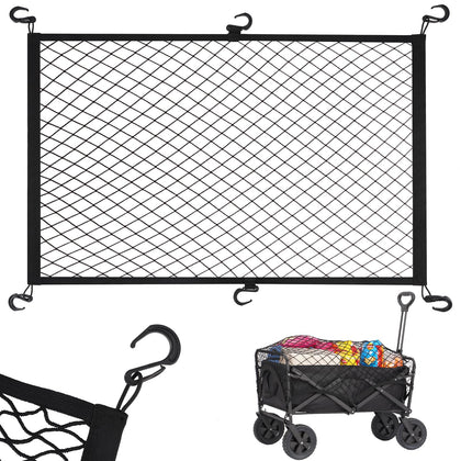 Kaskawise front view of cargo net on wagon showing secure containment benefit