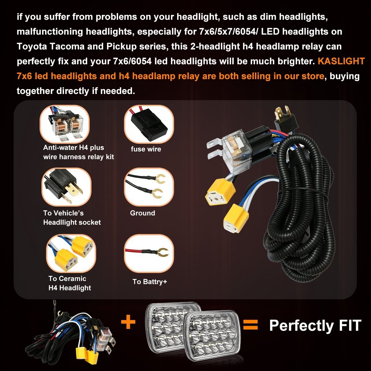 KASLIGHT wiring label and fuse visible showing safe, organized installation