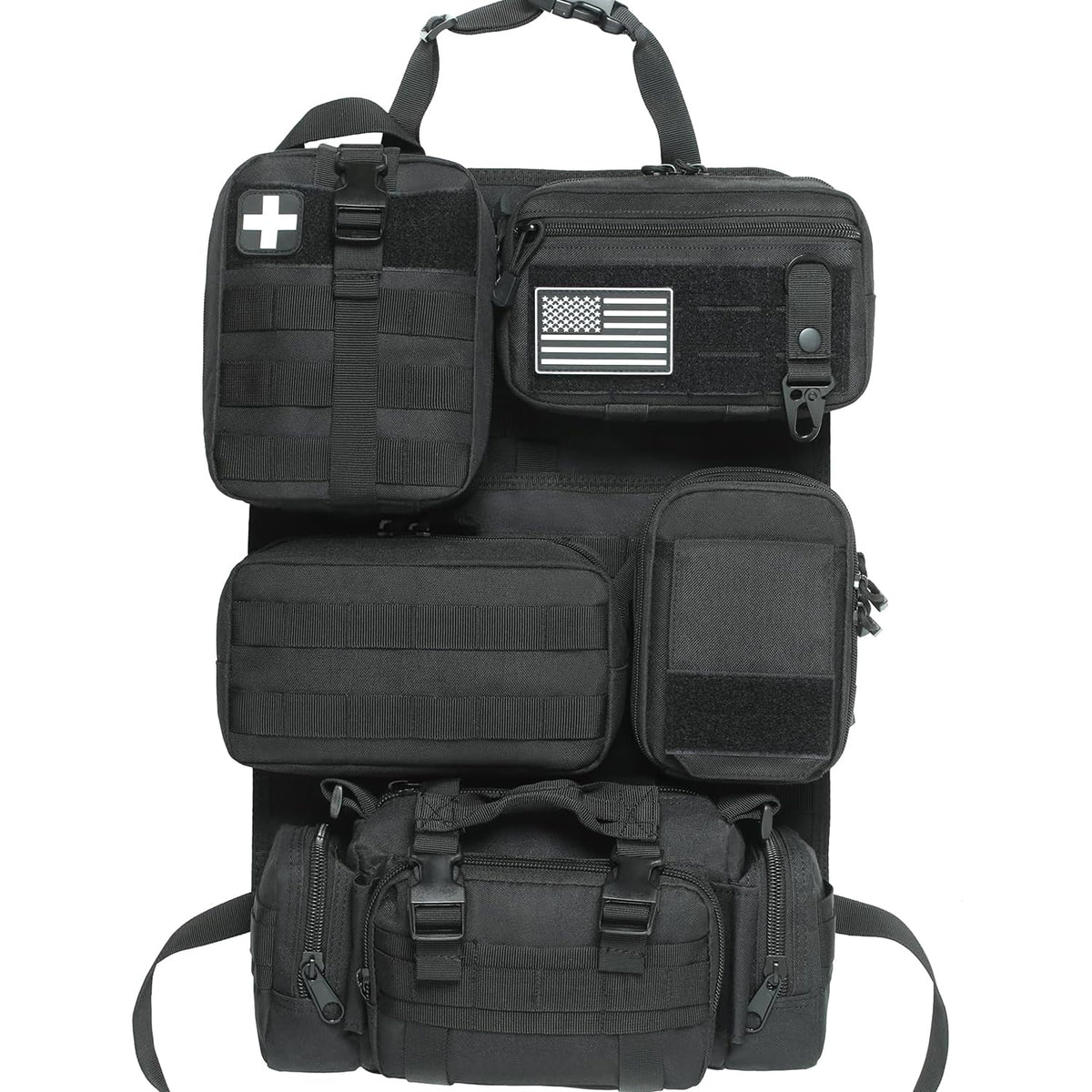 Katadem front panel showing full kit and organized storage benefit