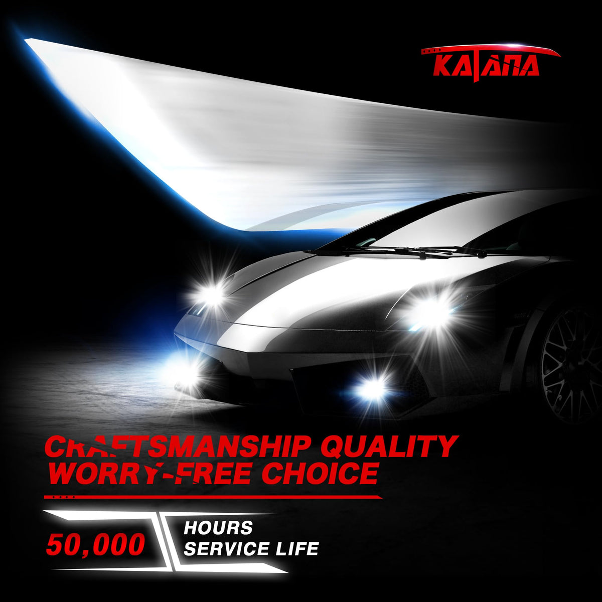 Katana 9007 in car on a foggy highway increasing driver confidence