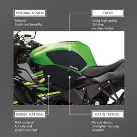KATIE DEVI side knee grip installed on ZX6R showing improved leg traction