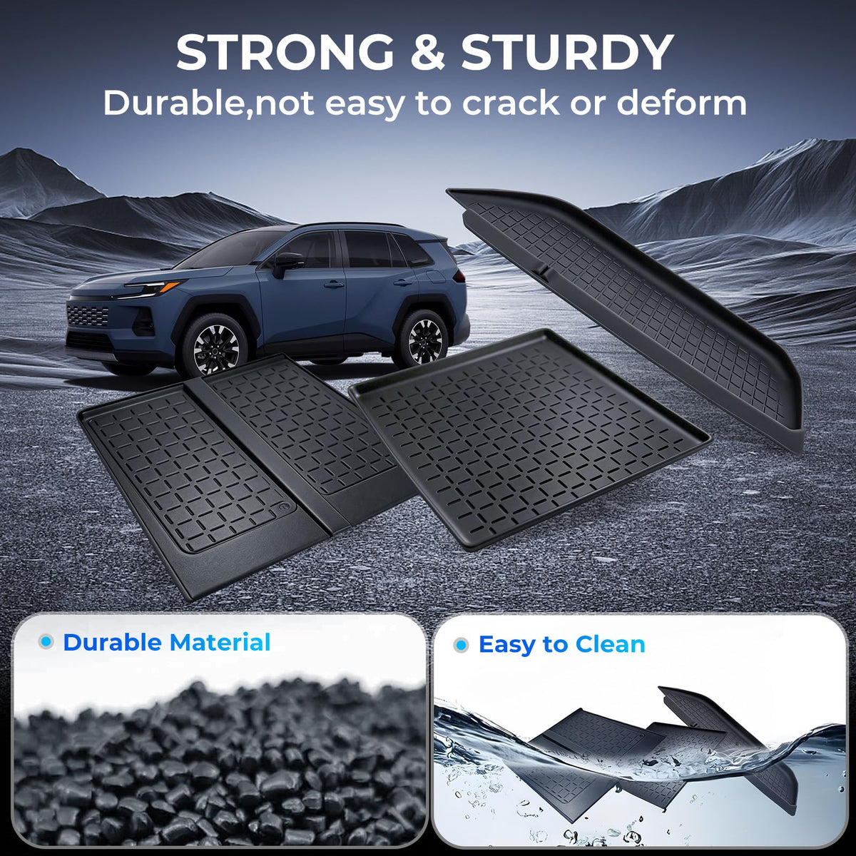 Katorn silicone mat being rinsed to show easy cleaning and durability