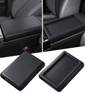 Katorn front view of console cover showing sleek black finish and fit benefit
