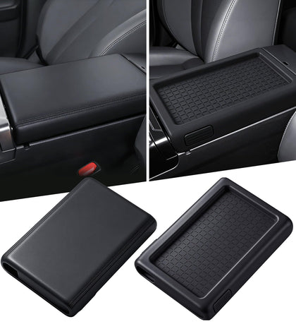 Katorn front view of console cover showing sleek black finish and fit benefit