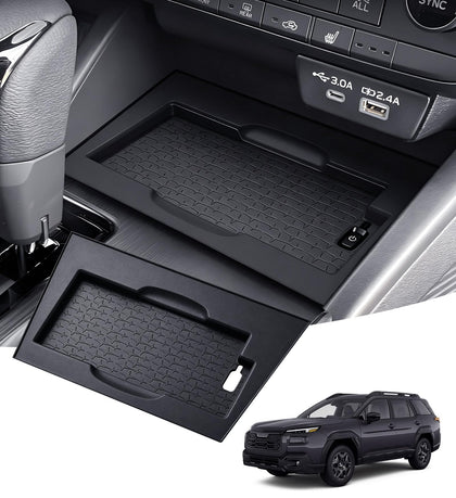 Katorn front view center console mat shows precise fit and protection