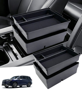 Katorn front view of console insert showing clean fit and improved storage