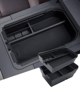 Katorn front view of console organizer showing clean layout and quick access benefit