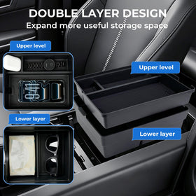 Katorn top tier holding phone and sunglasses for quick access benefit