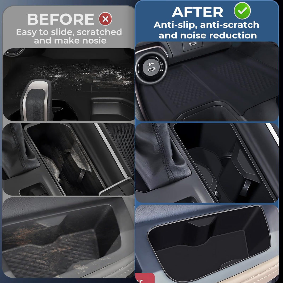 KATORN second-row cup holder insert in use, secures drinks for rear passengers