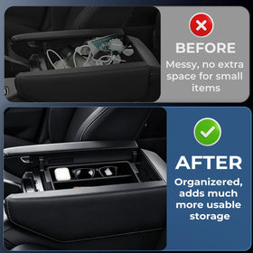 Katorn side profile showing precise fit inside Lexus TX console for stability