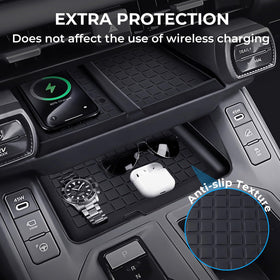 Katorn mat with phone and keys showing scale and secure-hold benefit