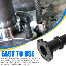 Kavius puller with adapter mounted on rear hub illustrating safe bearing removal