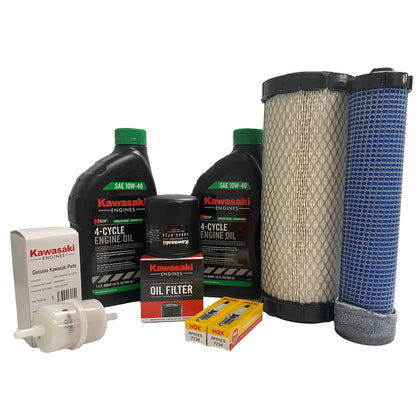 Kawasaki tune-up kit front packaging showing all included parts benefits fit
