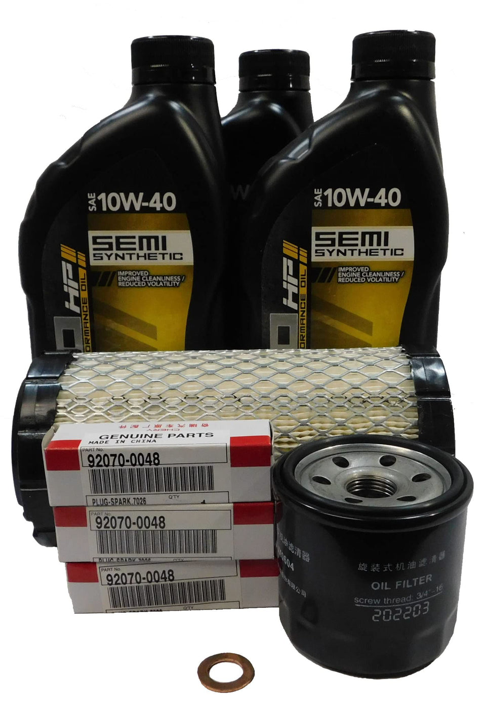 Kawasaki full service kit front view showing contents for efficient maintenance
