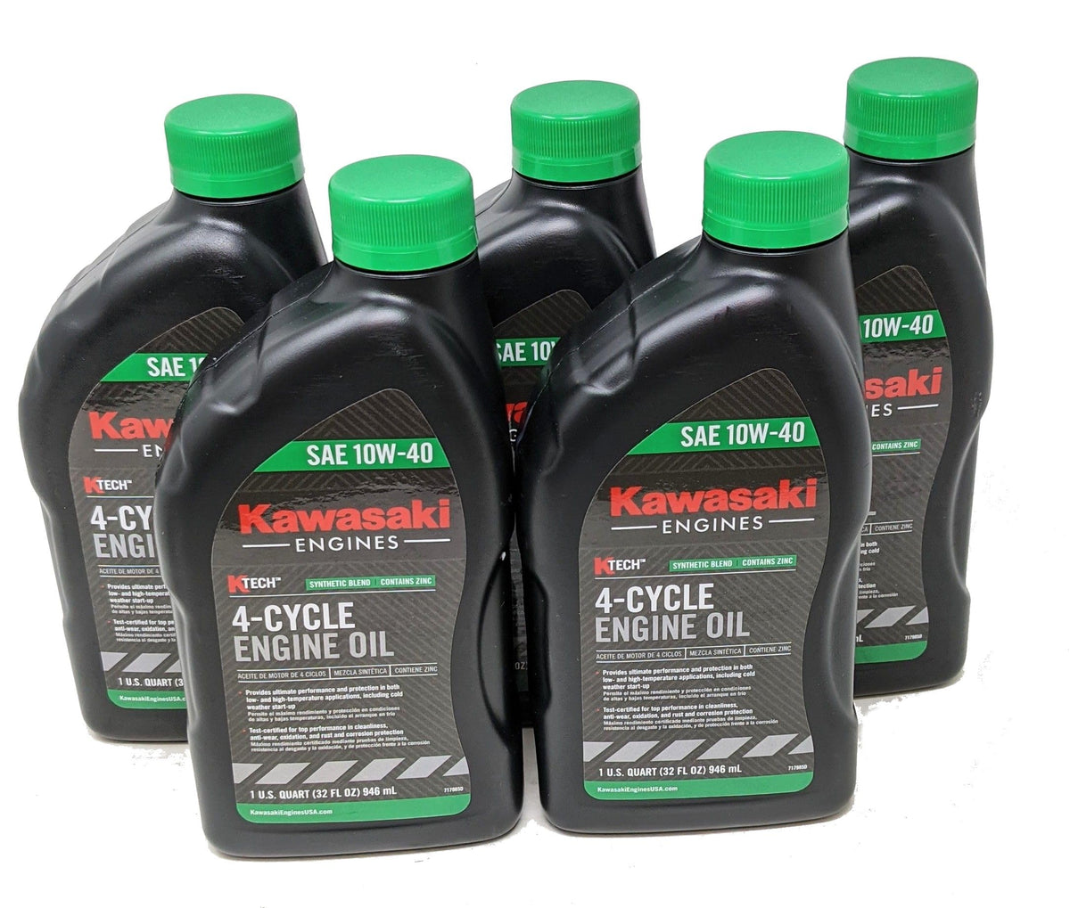 Kawasaki K‑Tech front packaging showing five bottles and OEM label for reliable maintenance