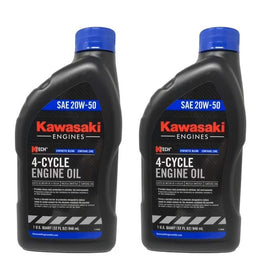 Kawasaki Engines K‑Tech front packaging showing 2‑quart bottle and clear branding for correct oil choice