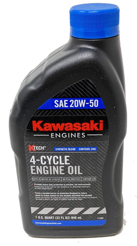 Kawasaki K-Tech quart front view showing product and part number for authenticity