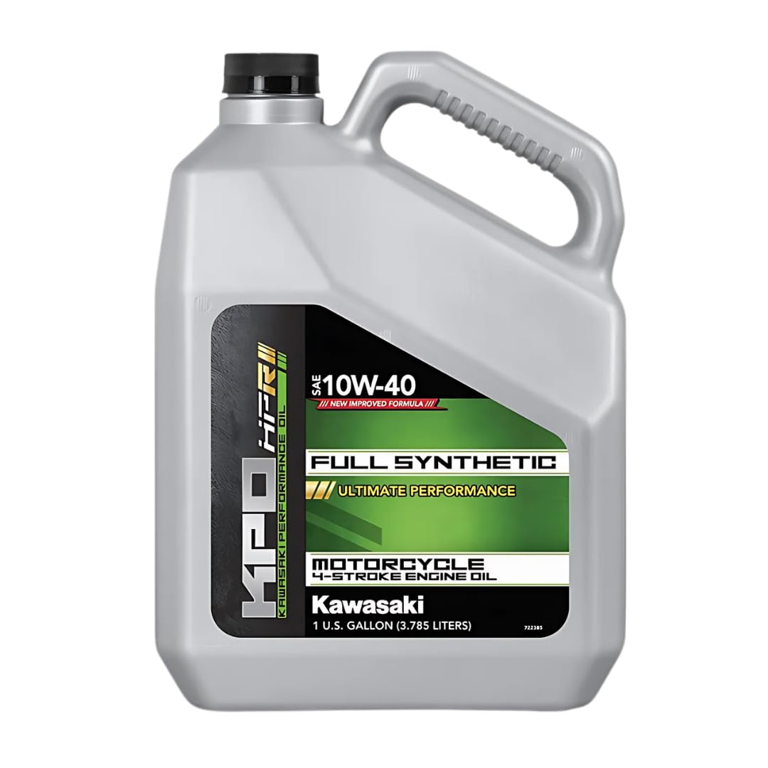Kawasaki KPO bottle beside motorcycle engine indicating reliable protection