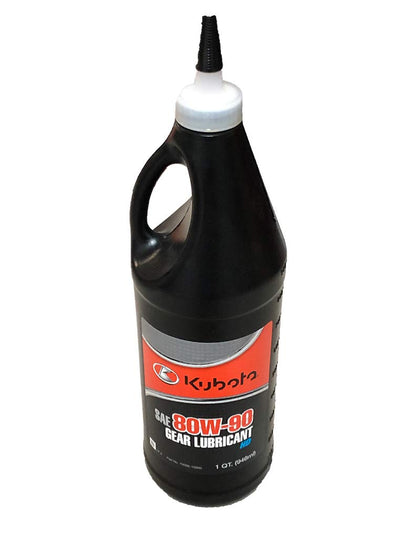Kawasaki Kubota gear lubricant front label showing product identity and benefits