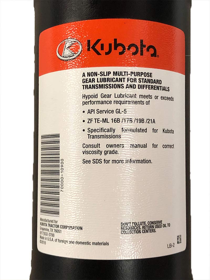 Kawasaki Kubota gear lubricant being poured into gearbox for reliable protection