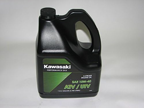 Kawasaki OEM 10W-40 pouring close-up demonstrating smooth flow and accurate fill