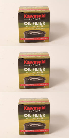 Kawasaki oil filter front packaging showing genuine part and clear labeling for authenticity