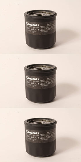 Kawasaki oil filter installed on engine illustrating simple replacement and proper fit