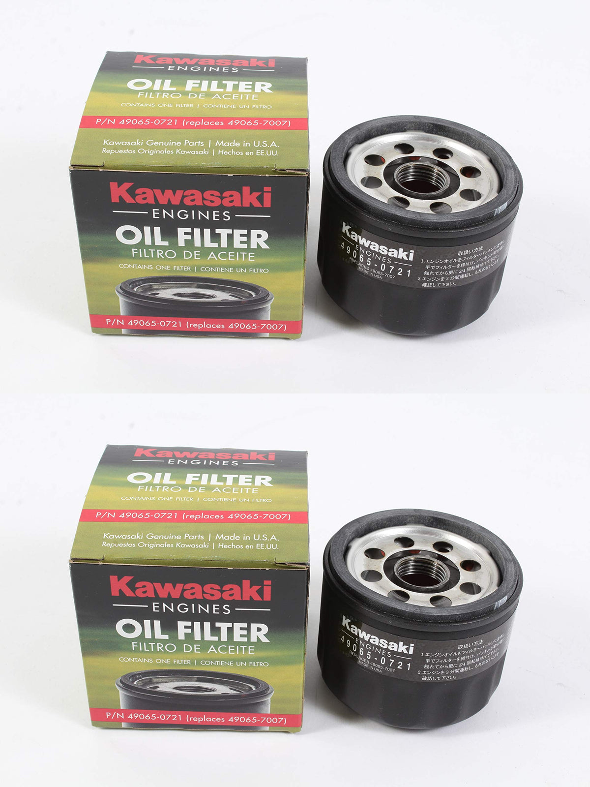 Kawasaki filter threaded base and gasket close-up showing proper seal