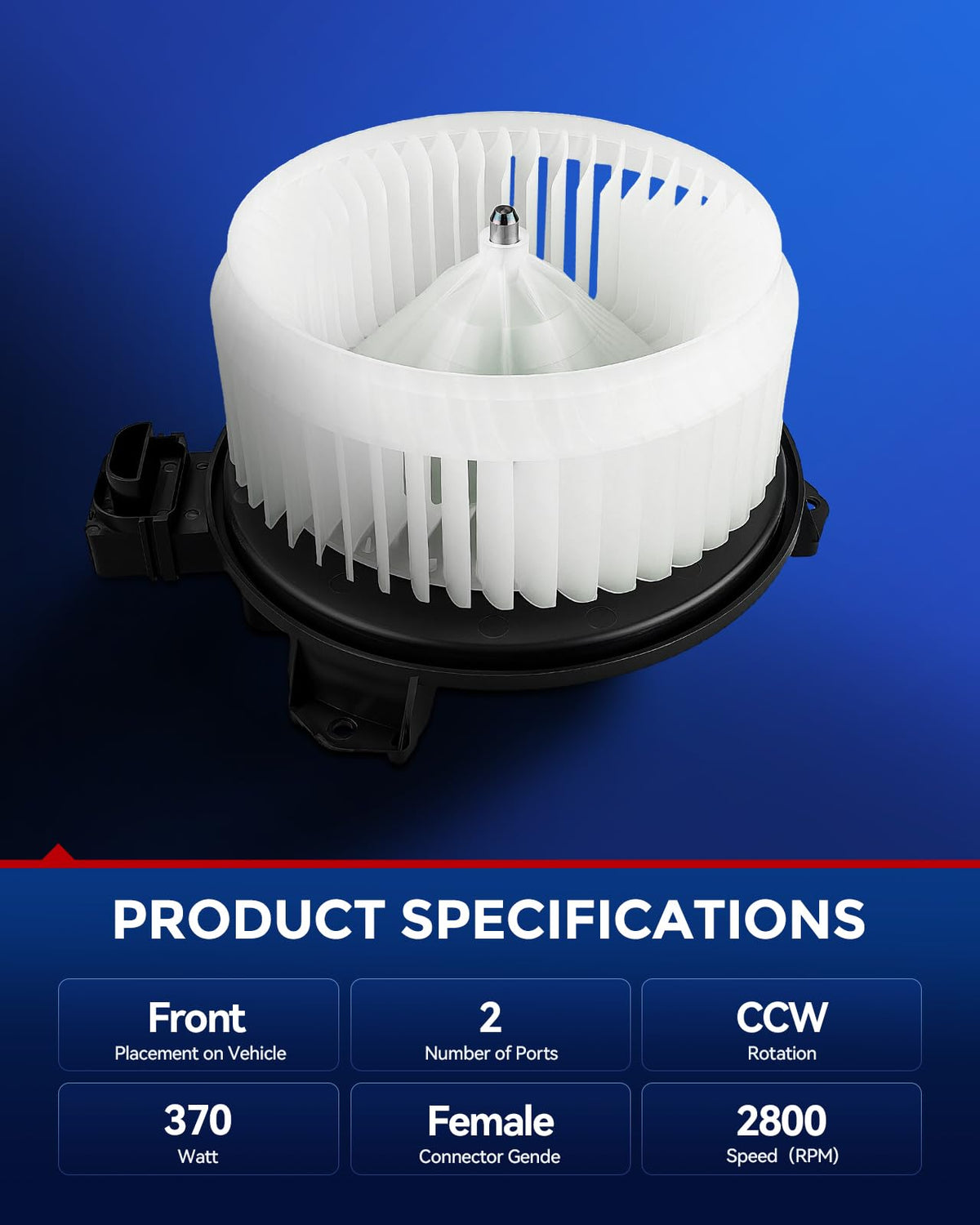 KAX blower motor fan wheel detail showing blades for steady airflow