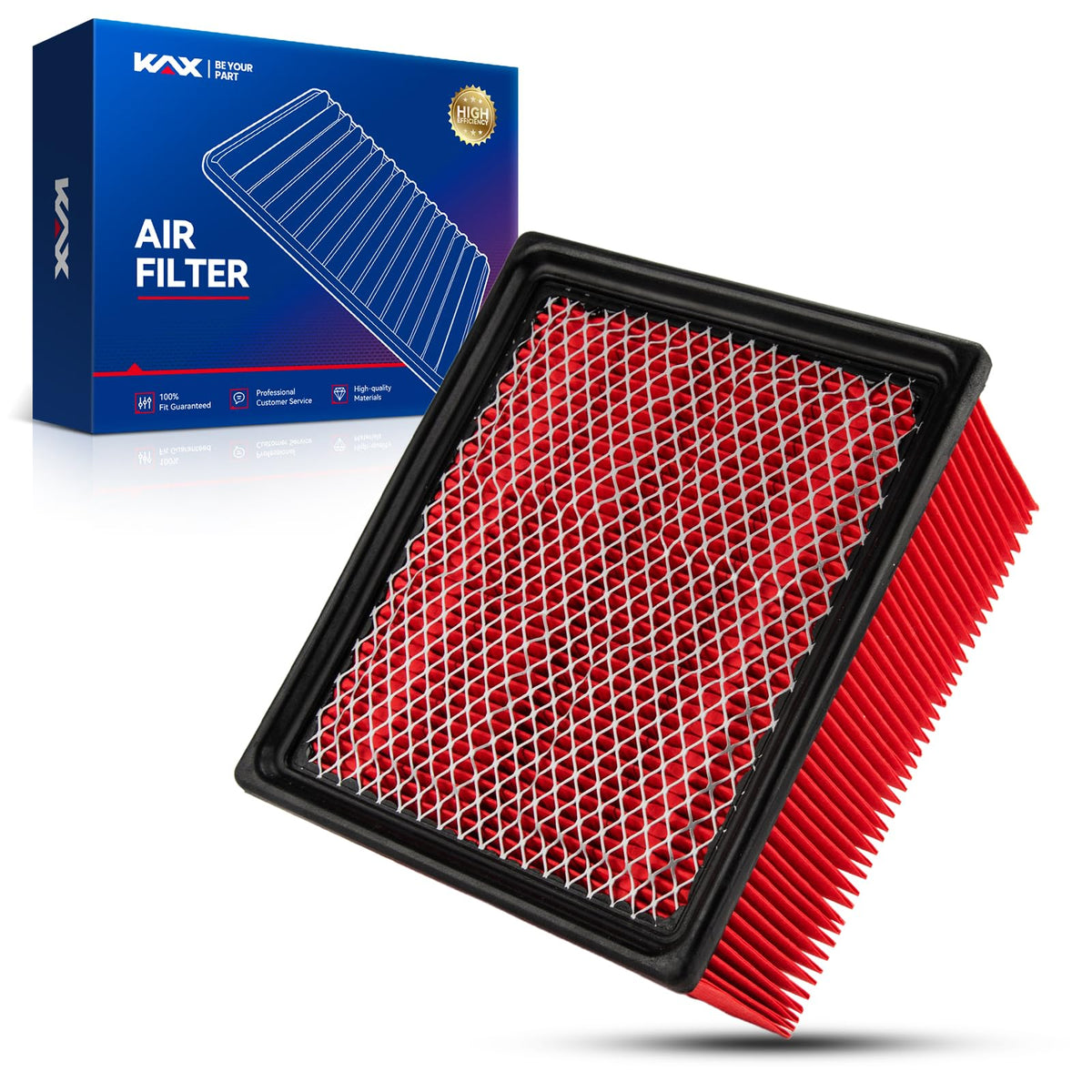 KAX front view of CA10261 filter showing shape and fit benefit