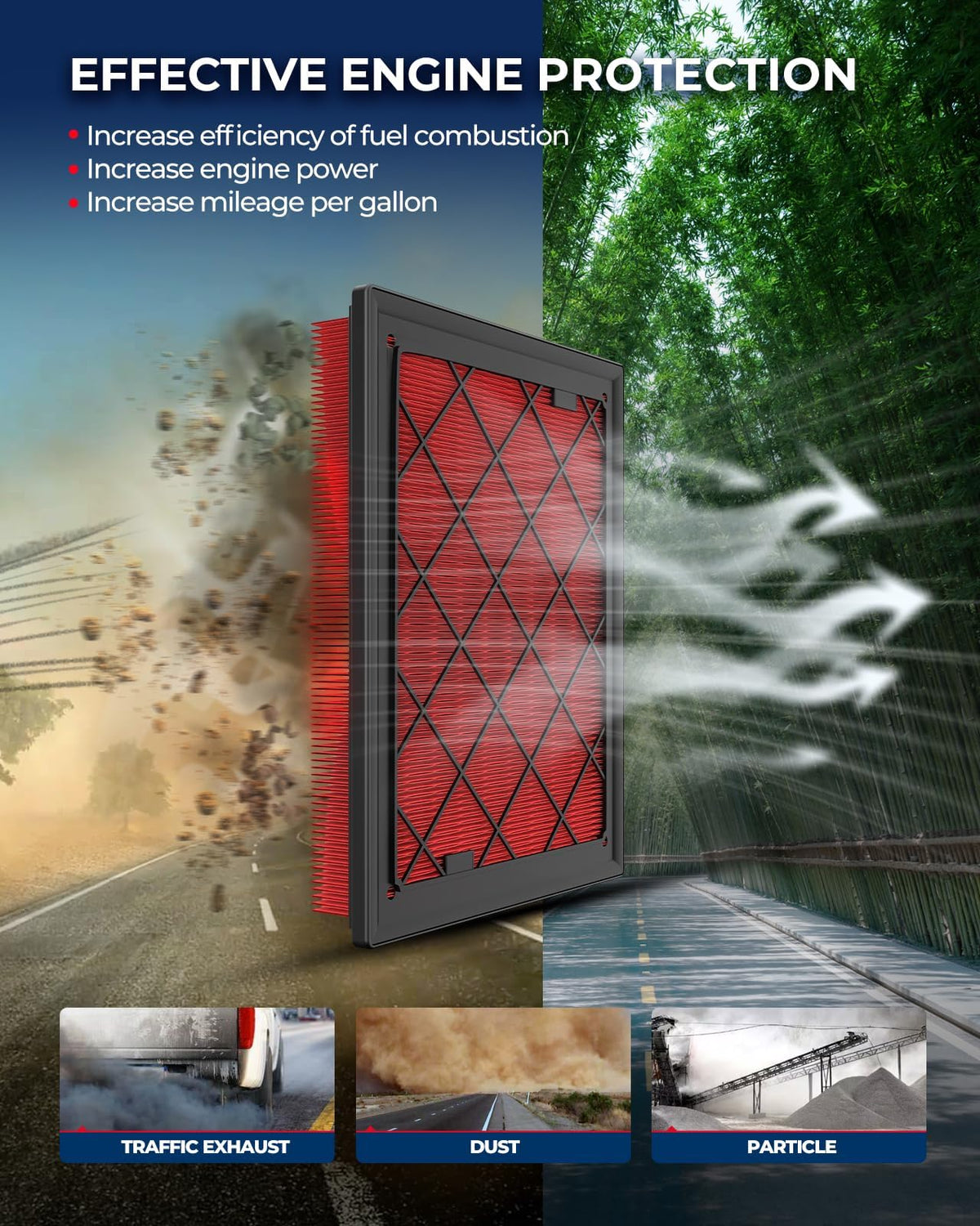 KAX close-up of pleated media highlighting filtration and long service life