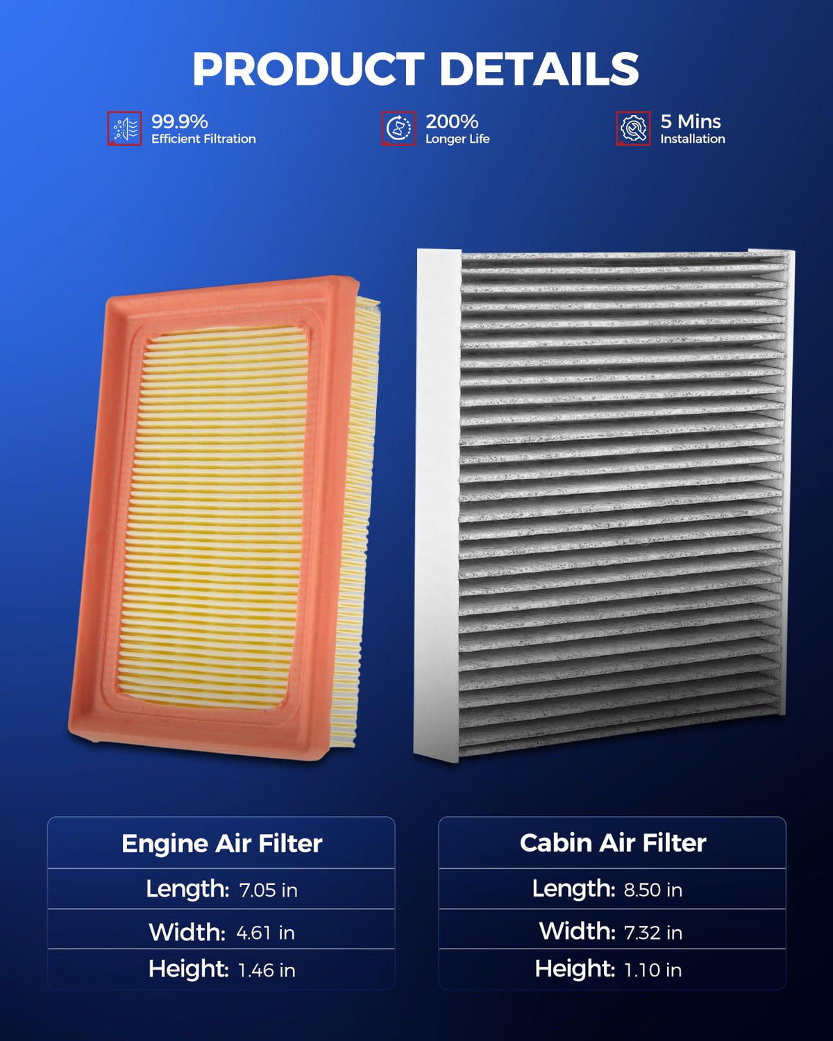 KAX cabin filter charcoal layer close-up reducing odors and VOCs