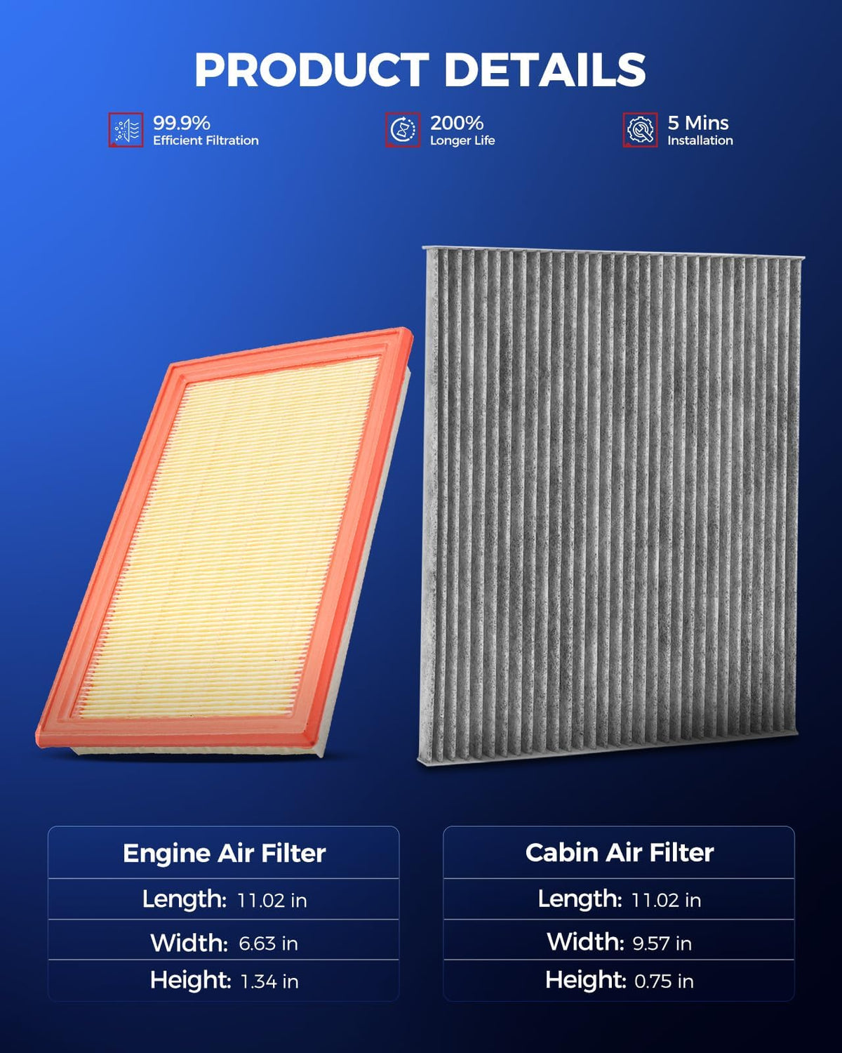 KAX cabin filter charcoal layer visible to help reduce odors
