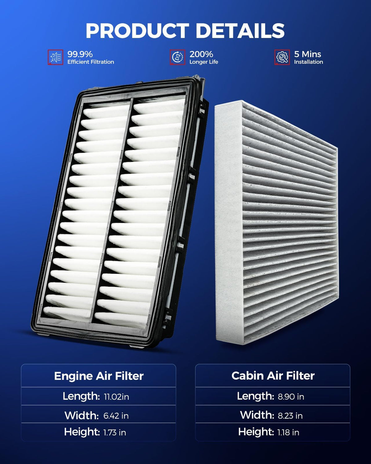 KAX cabin filter charcoal layer visible to reduce odors and allergens