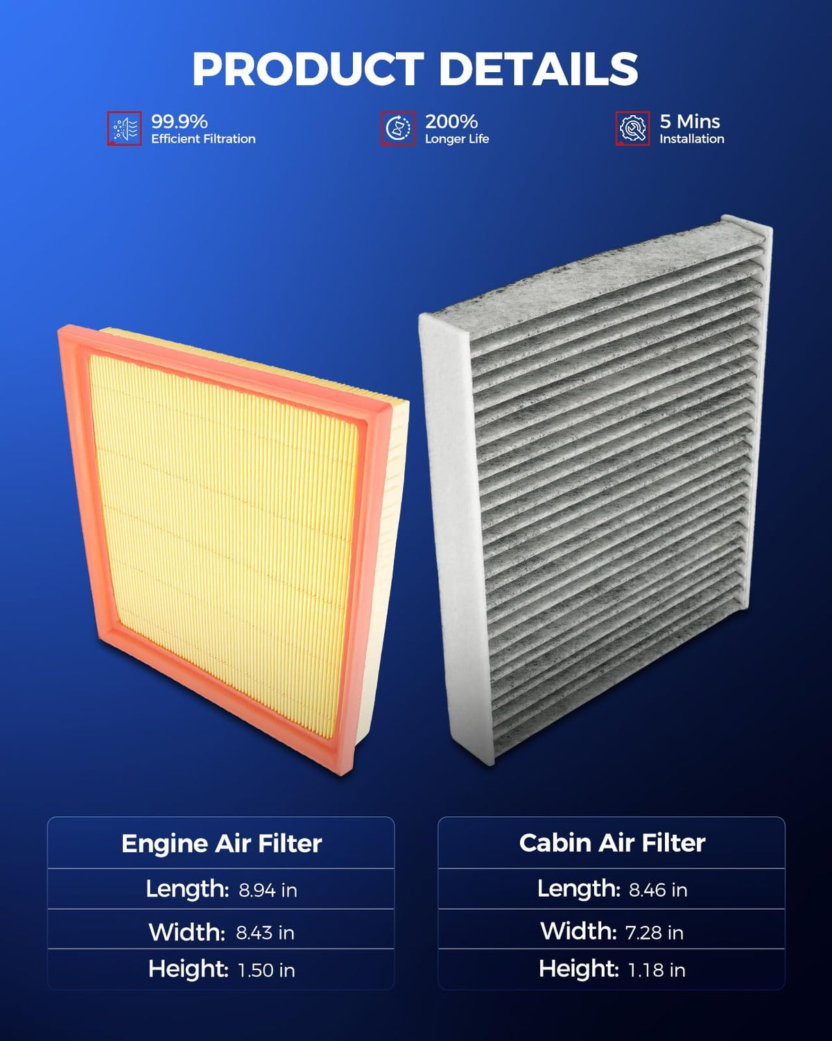 KAX cabin filter charcoal layer detail showing odor-reduction benefit