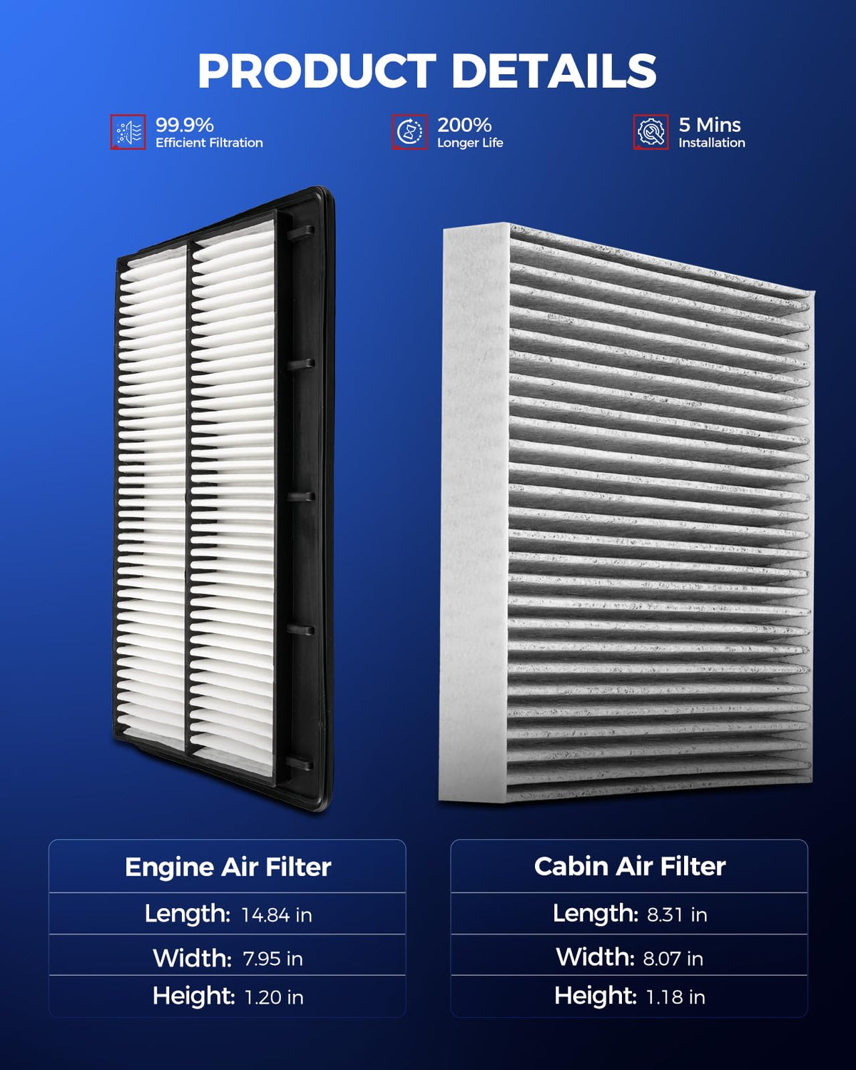 KAX cabin filter charcoal media close-up reducing odors for fresher in-cabin air