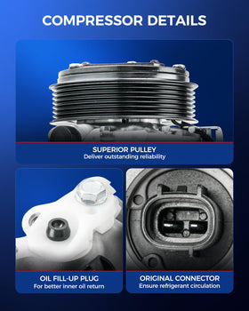 KAX compressor installed in an engine bay demonstrating direct-fit replacement