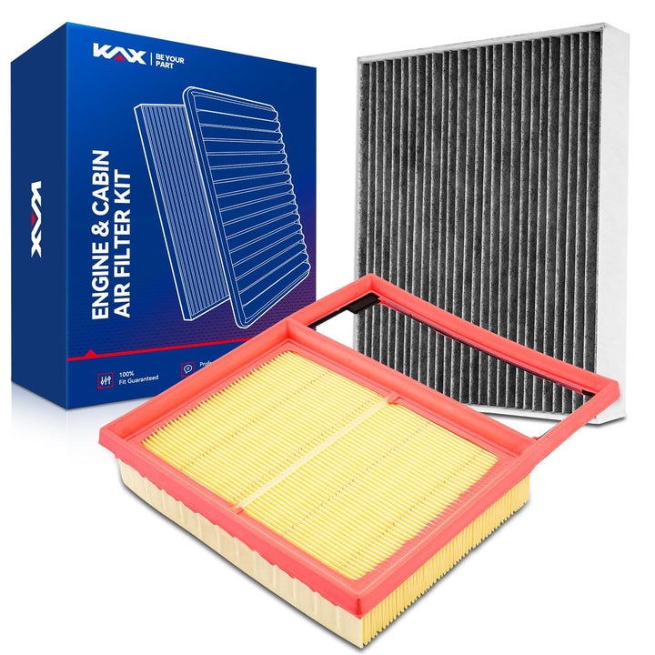 KAX engine and cabin filter kit front packaging showing included filters and benefits