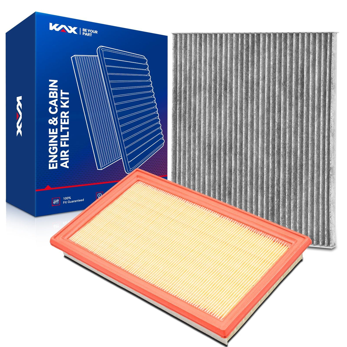 KAX kit front packaging showing both filters and fitment benefits