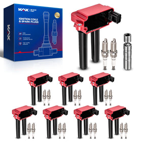 KAX front packaging set showing complete coils and plugs, clarifying part match