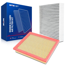 KAX front packaging showing both engine and cabin filters for easy purchase convenience