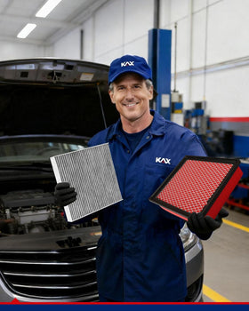 KAX engine and cabin filters laid out to show included components