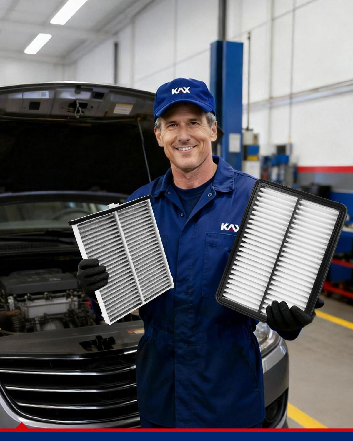 KAX unboxed packaging with both filters highlighting ready-to-install convenience