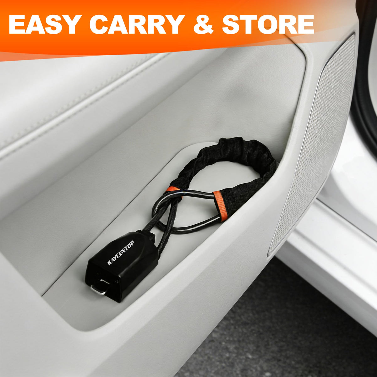 KAYCENTOP securing a handbag to seat showing added protection