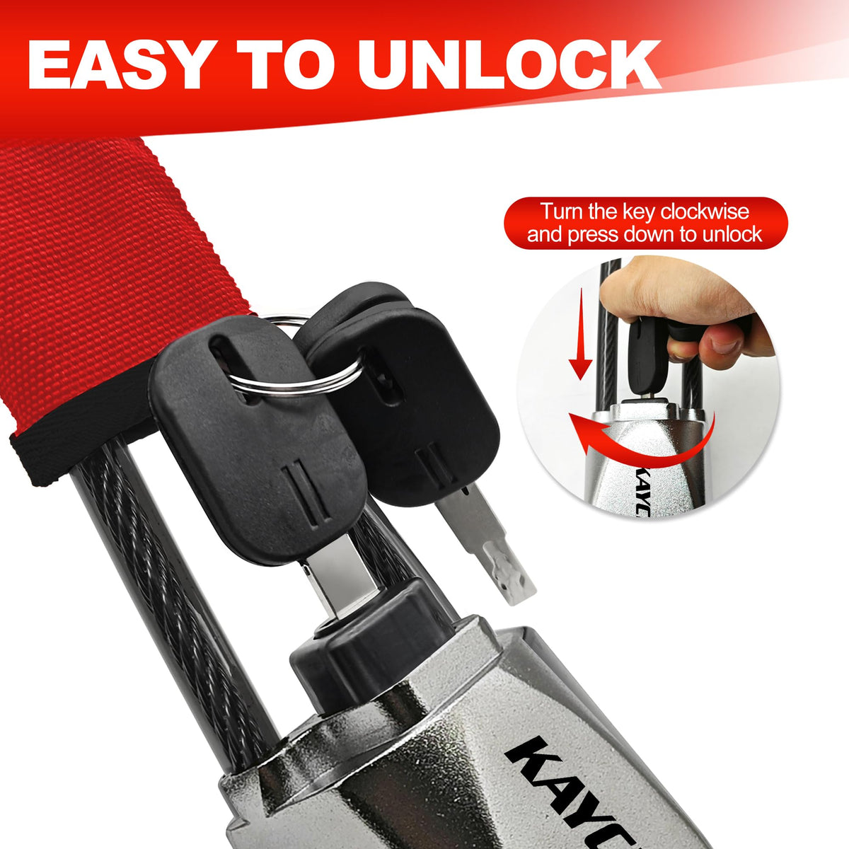 KAYCENTOP folded lock in glovebox showing compact storage and portability
