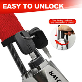 KAYCENTOP folded lock in glovebox showing compact storage and portability
