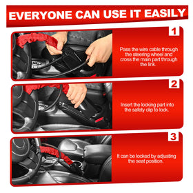 KAYCENTOP installed on steering wheel illustrating quick, secure immobilization benefit