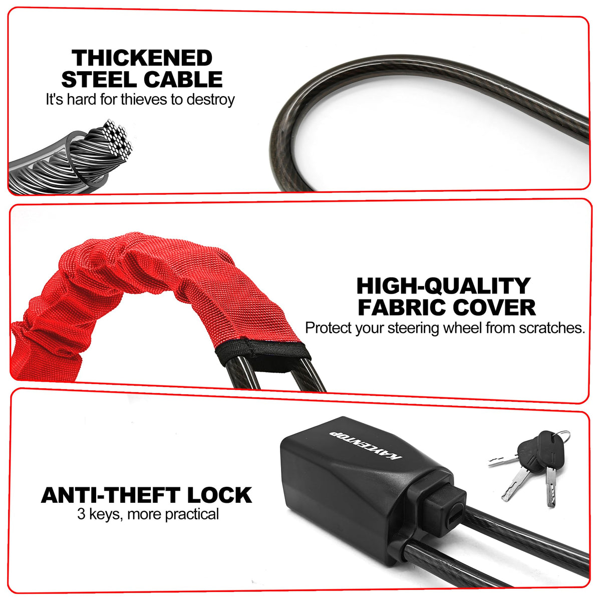 KAYCENTOP attached to seatbelt buckle showing how it secures belt and seat