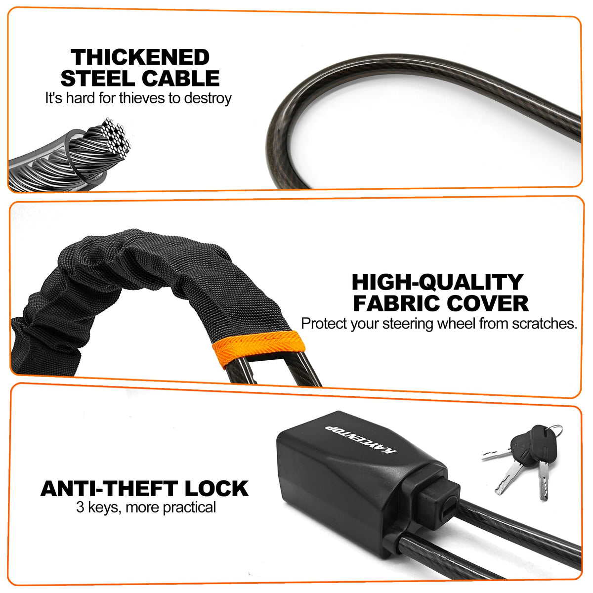 KAYCENTOP seatbelt clamp detail showing secure buckle hold